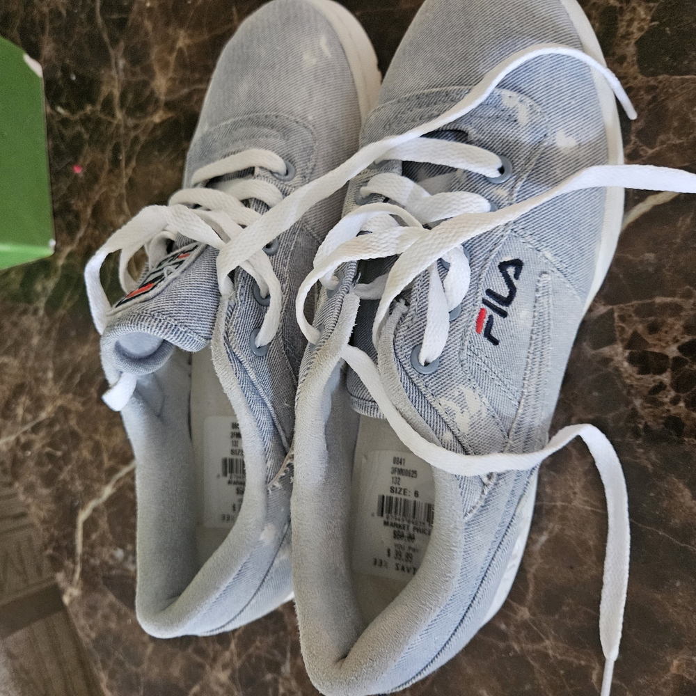 Fila White and Blue Sneakers